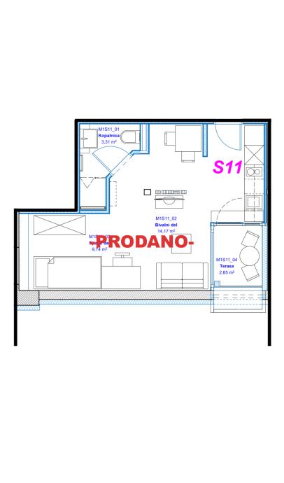 STANOVANJE ŽALEC S11 - PRODANO - 33,78 m2 (prodaja)