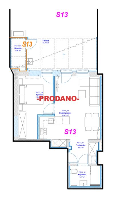 STANOVANJE ŽALEC S13 - PRODANO - 82,31 m2 (prodaja)