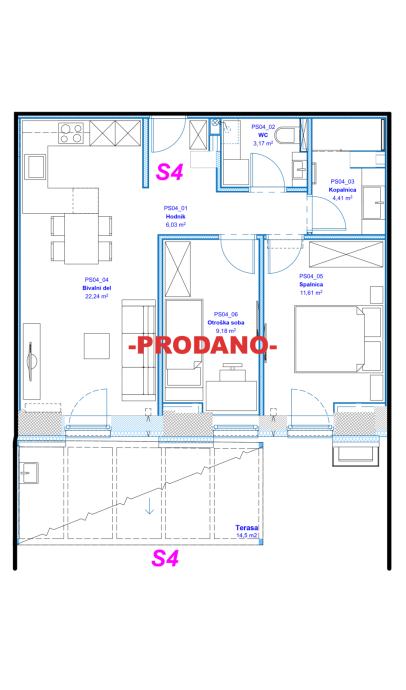 STANOVANJE ŽALEC S4 - PRODANO - 94,76 m2 (prodaja)