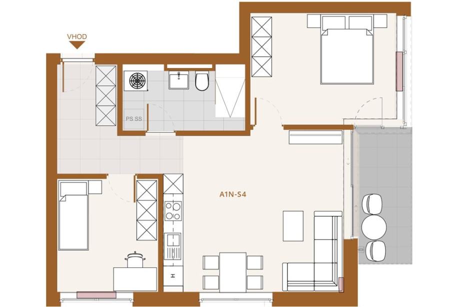 Trisobno stanovanje A1N-S4 (prodaja)