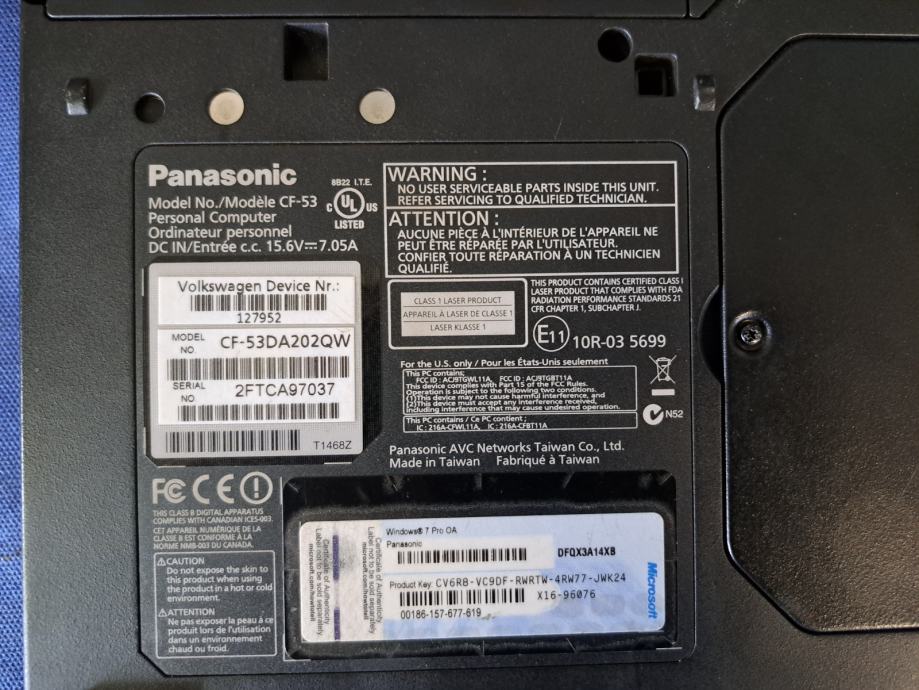 Fingerprint Cover Waterproof Case For Panasonic Toughbook CF-53 – Black, Replacement