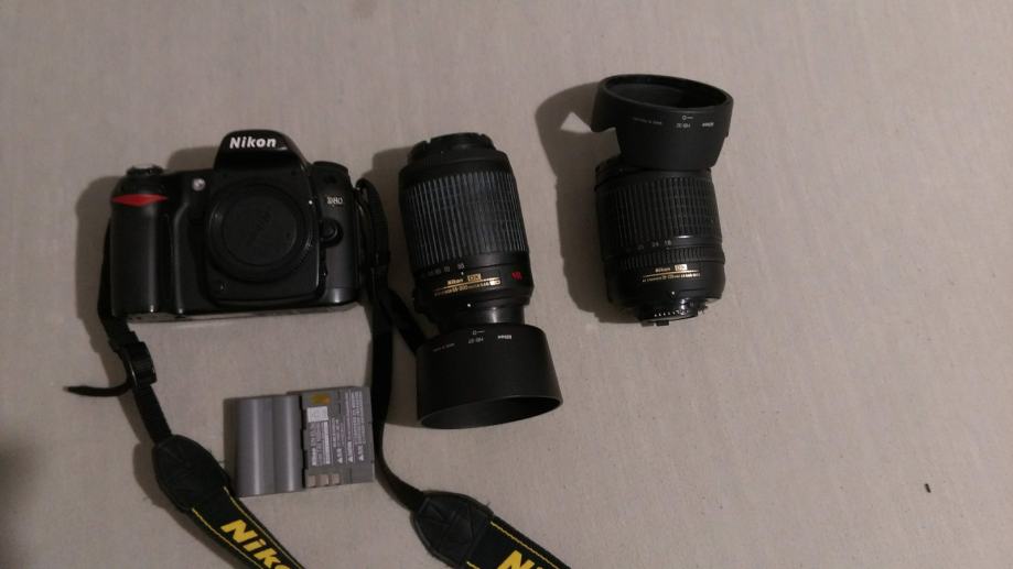 Nikon d80+objektiva+2bateriji+torba za fotoaparat