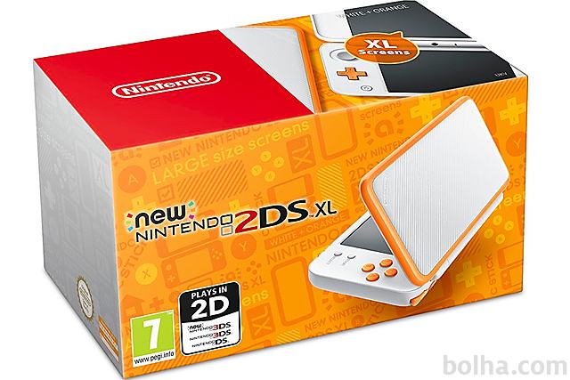 New Nintendo 2DS XL oranžen + Face Riders + microSD 4GB + napajalnik