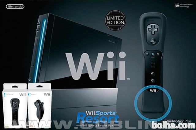 Rabljeno: Nintendo Wii črn + USB Loader GX + 2x kontroler + Wii igr...