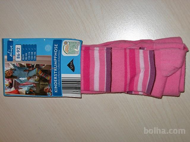 Nove otroške hlačne nogavice št.86/92-črte,roza