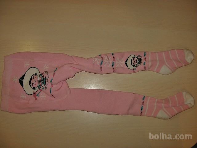 Nove otroške termo hlačne nogavice št.86/92-roza,eskim
