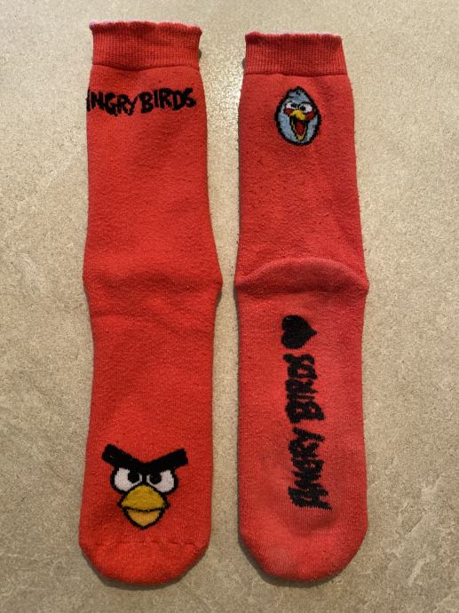 Tople luštne TERMO NOGAVICE Angry Birds rdeča, vel. 37-40 - prodam