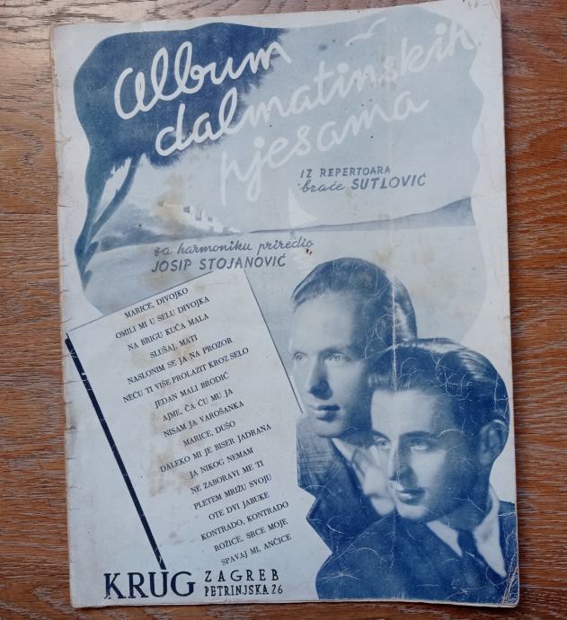 Glasbene note Album dalmatinskih pesmi 1946