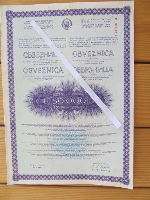 OBVEZNICA SFRJ-Različne
