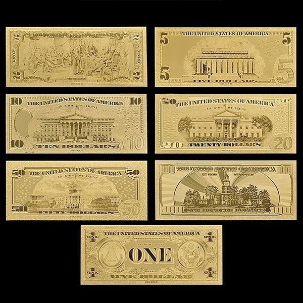 Zlati spominski dekorativni dolarski bankovci