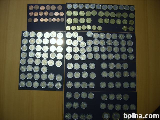 Prodam zbirko različnih evro kovancev