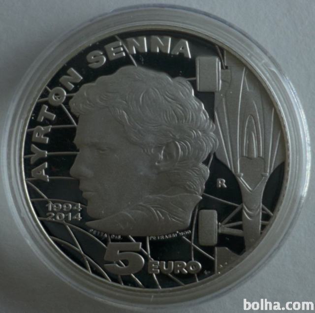 Srebrni kovanec izdan ob smrti Ayrtona Senne 2014