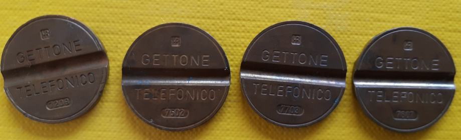 Žetoni Gettone Telefonico IPM 7209, 7502, 7607, 7703