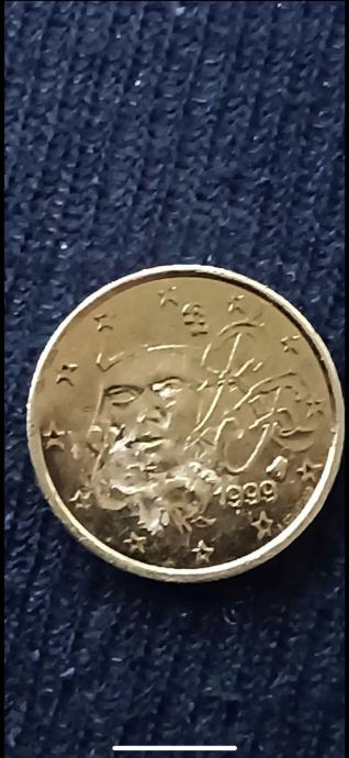 Zlat 1 evro cent zelo redko