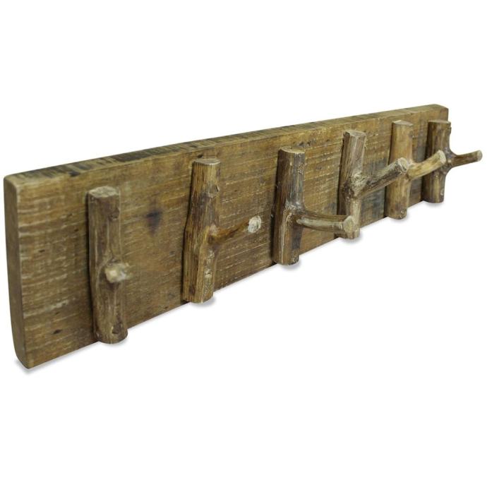 Obešalnik za plašče iz trdnega predelanega lesa 60x15 cm