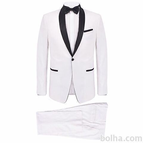 vidaXL Moška dvodelna večerna obleka Black Tie velikost 46 bela