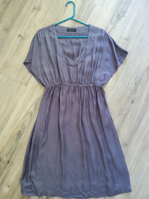 Sivo vijolična nosečniška obleka M/L