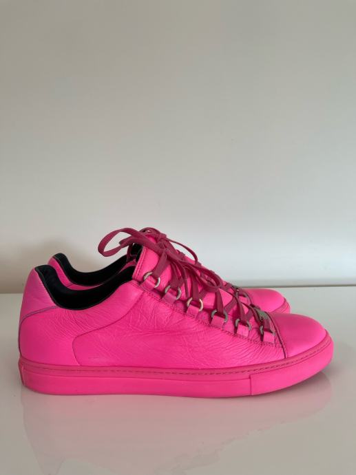 Balenciaga Arena Leather Low Top Sneakers Hot Pink 42