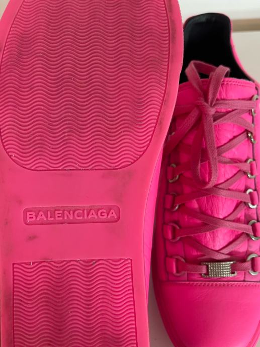 Balenciaga Arena Leather Low Top Sneakers Hot Pink 42