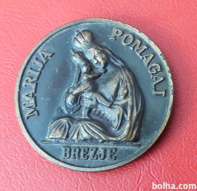 Medaljon Marija pomagaj Brezje bronast