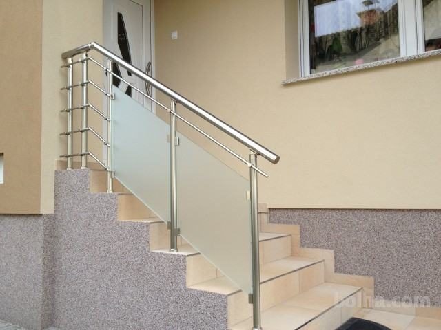 ALU -INOX ograja SAGITTA za balkon,stopnišče, teraso, steklo