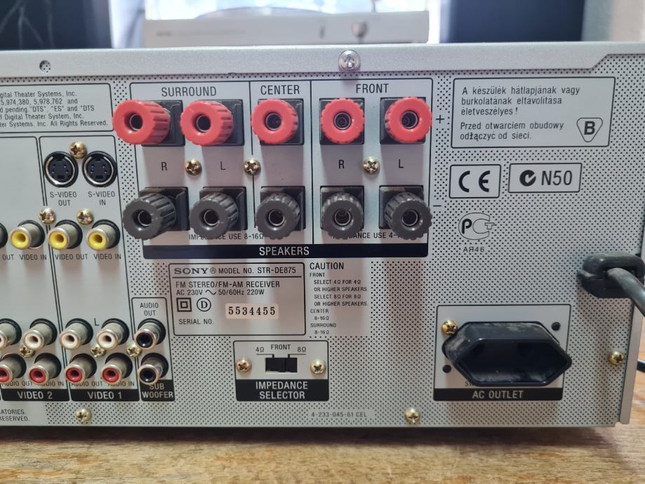 SONY STRDE875, 5.1 RECEIVER