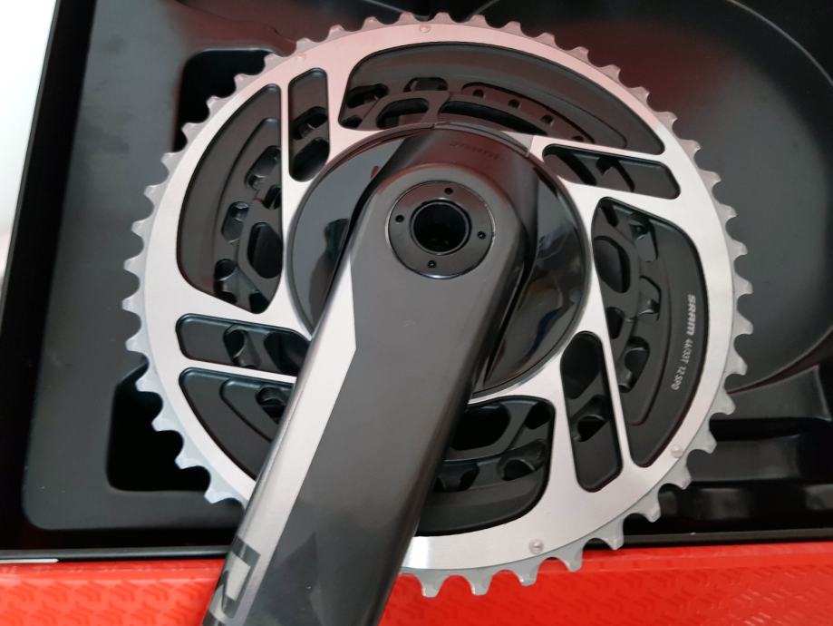 Sram Pédalier Rouge – 175 mm, 2 x 12 Vitesses, 50/37t, Montage Direct à 8 boulons, Interface de Broche Dub, Carbone Naturel, E1