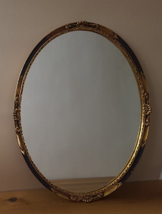 Starinsko ovalno ogledalo v Empire slogu 53x43 cm