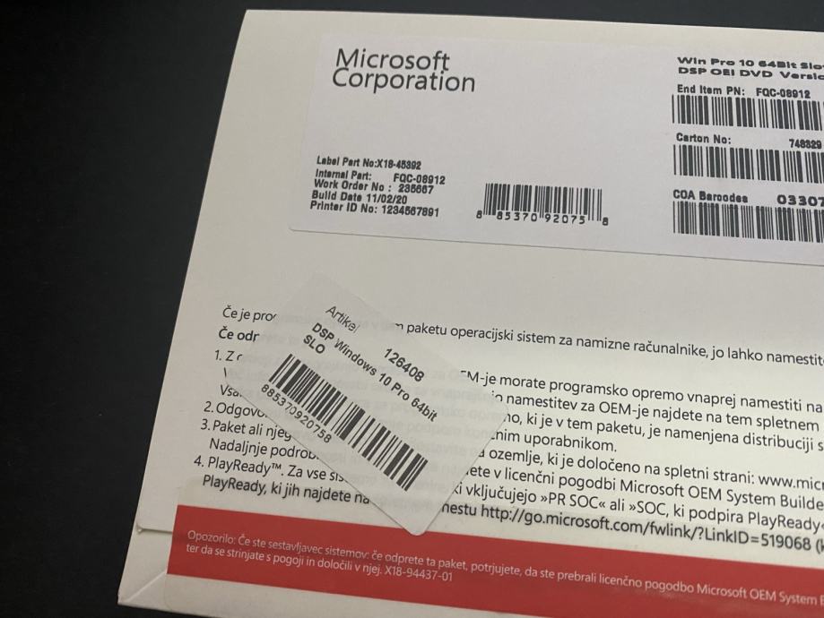 Licenca Windows 10 x64 SLO