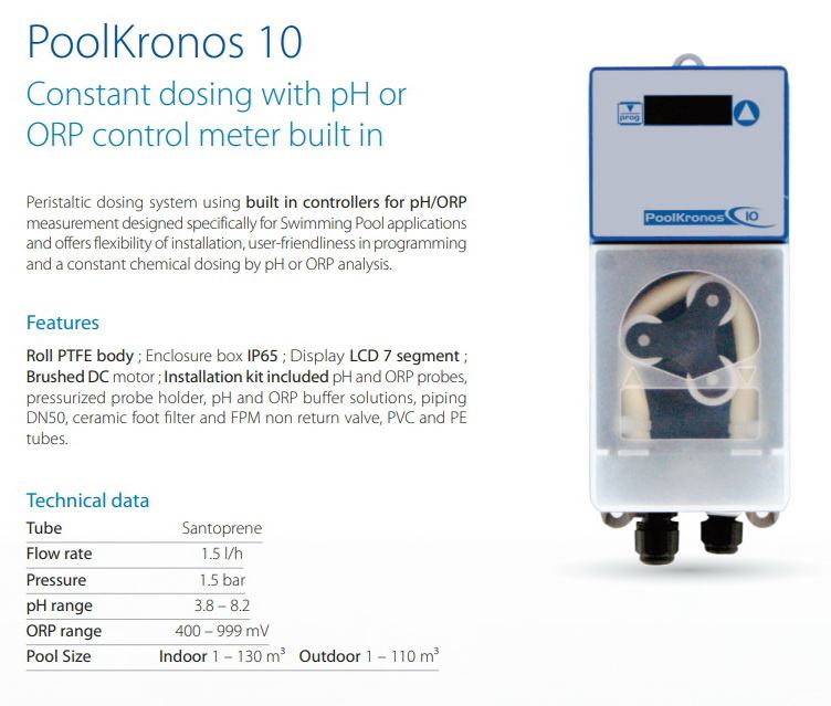 Avtomatski dozator za bazen PH / KLOR (orp, redox)
