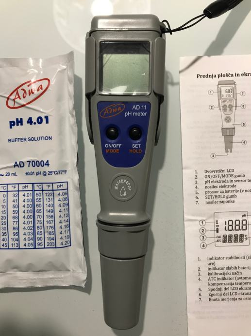 Digitalni pH meter AD11 za vodo in ostale tekočine