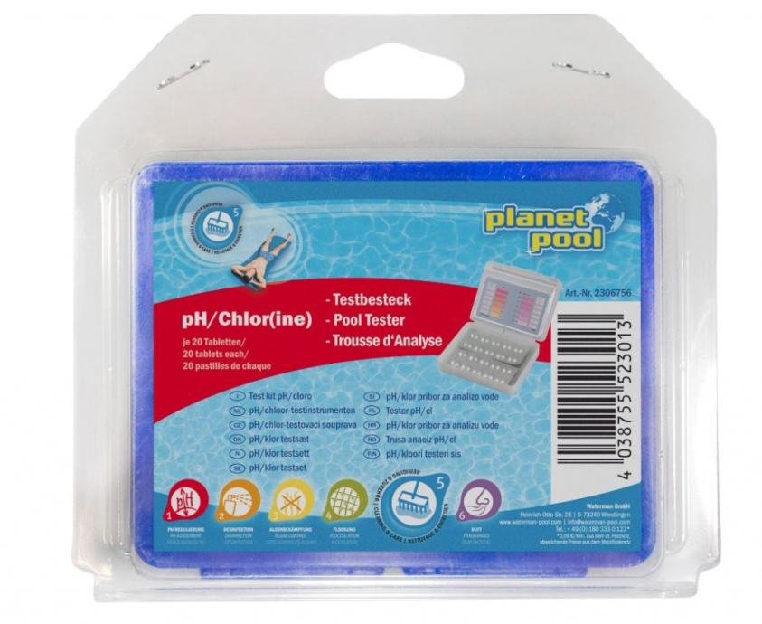 Tester za merjenje pH in klora v bazenu