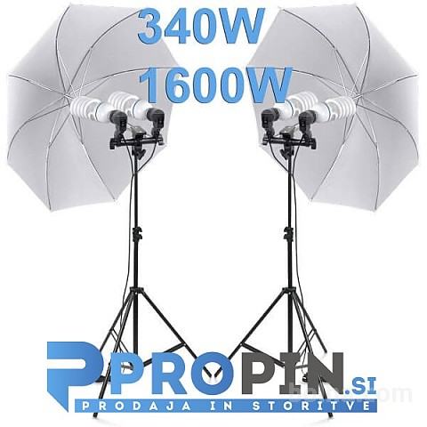 Foto studio dežnik 2x 110cm - 340W (1600W)