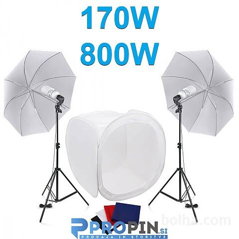 Svetlobni šotor 80cm - komplet 170W (800W)