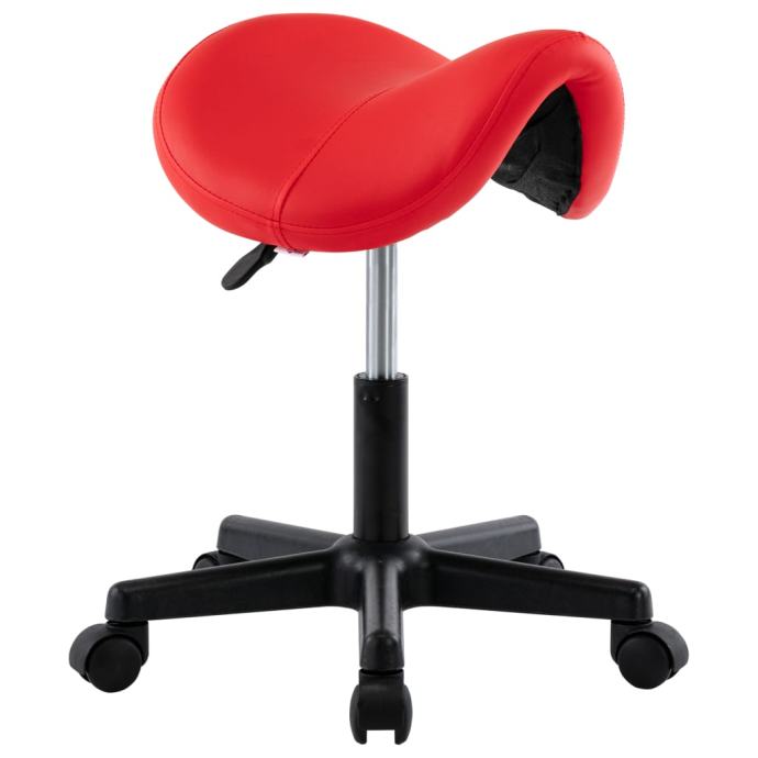 vidaXL Delovni stolček rdeče umetno usnje