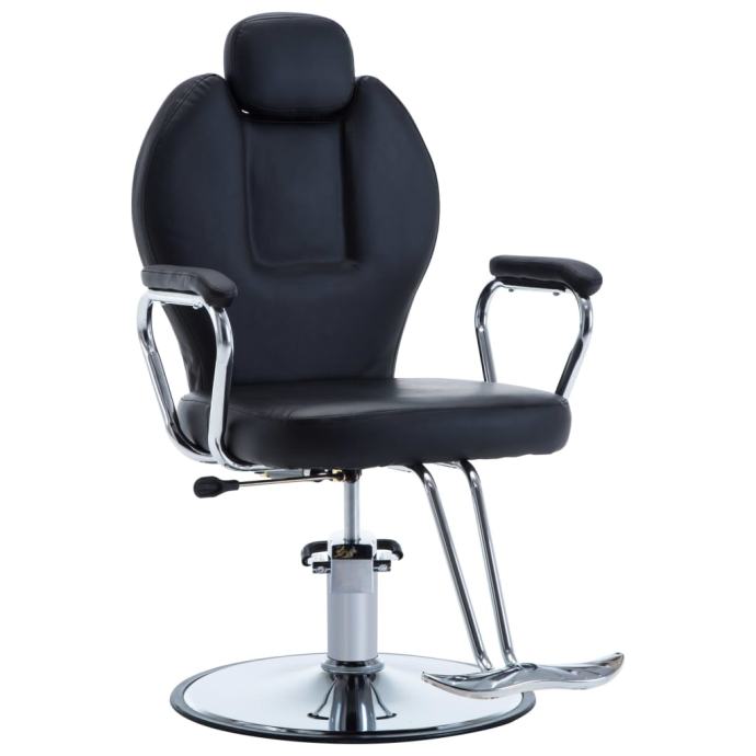 vidaXL Frizerski stol iz umetnega usnja črne barve