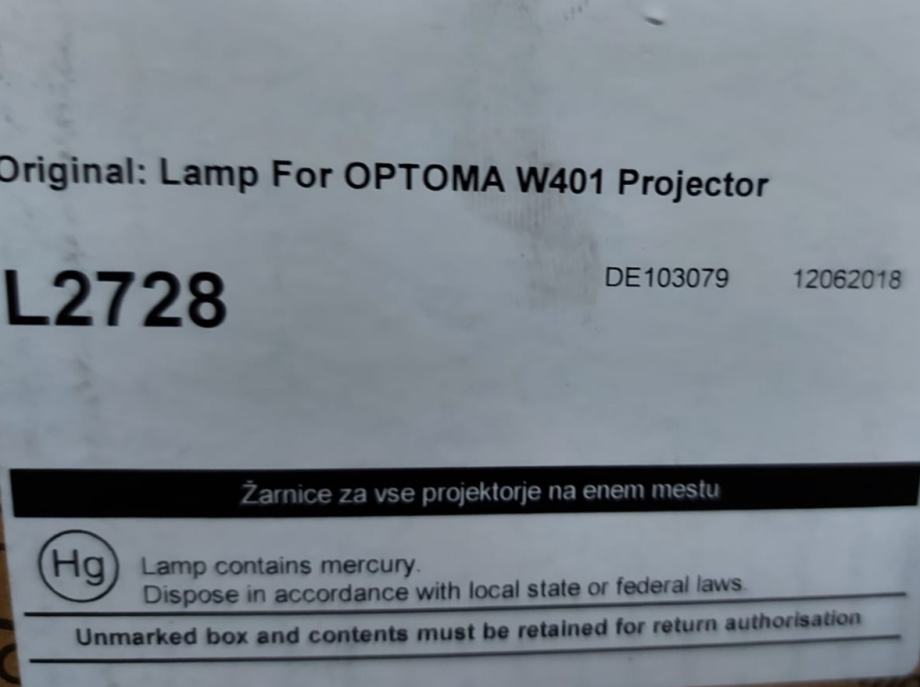 Žarnica, Luč za projektor Optoma w401, L2728