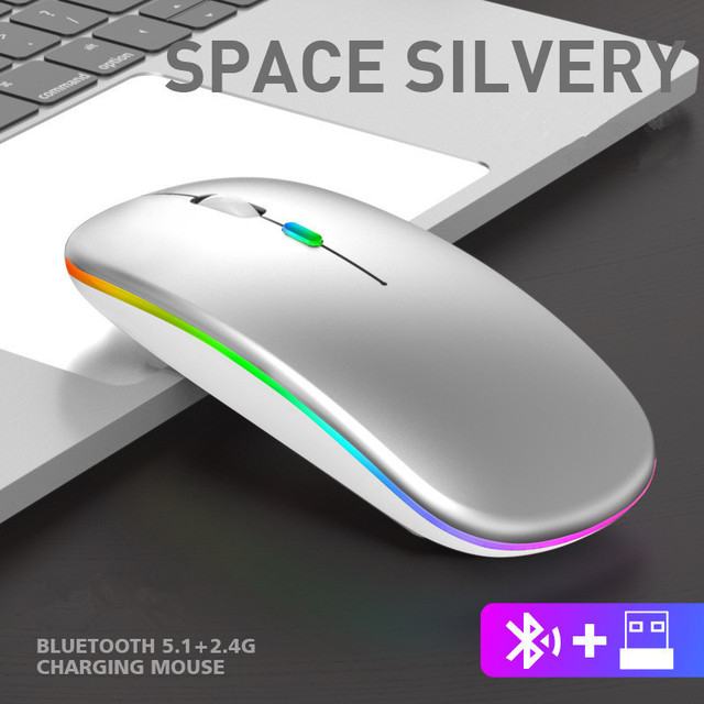 Miška RGB za računalnik, brezžična, polnilna NOVA