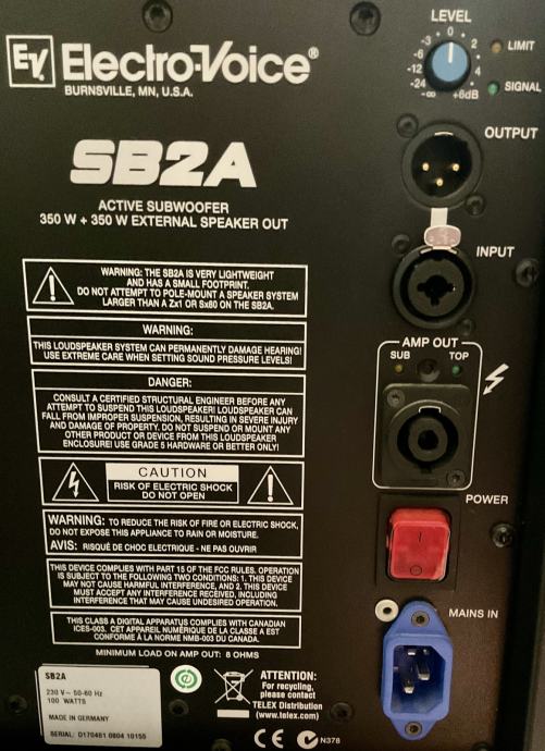 Electrovoice SB2A (aktivni subwoofer)
