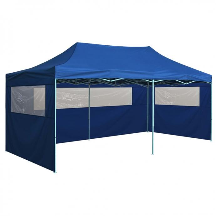 Vrtni paviljon šotor zložljiv 6x3 s stranicami bela ali modra / NOVO!