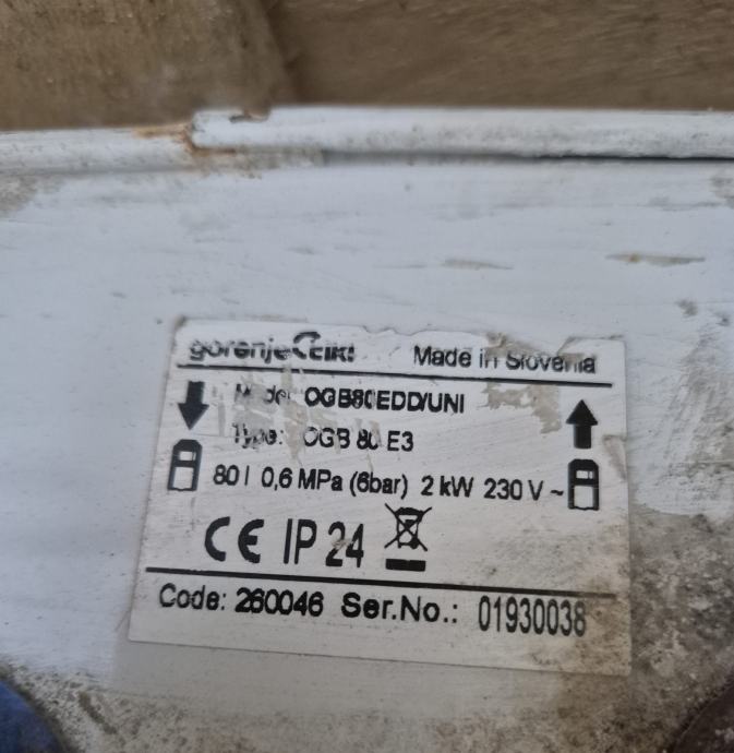 Električni bojler Gorenje OGB 80 E3