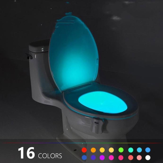 WC LED LUČKA S SENZORJEM GIBANJA ( 8 ali 16 spreminjajočih barv )