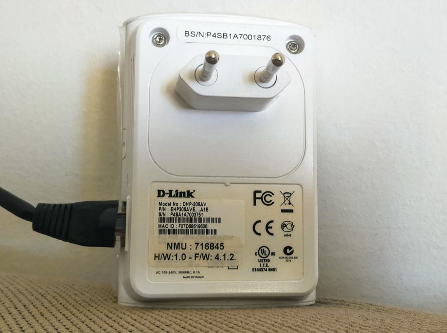 DLink PowerLine AV Network Adapter DHP306AV (za omrežje 220V)