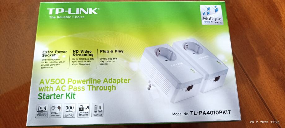 TP-LINK POWER LINE ADAPTER TL-PA4010P -POVEZAVA TV BREZ VRTANJA STEN
