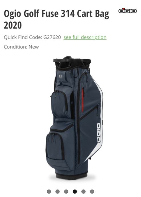Ogio Golf Fuse 314 Cart Bag 2020 NOVO