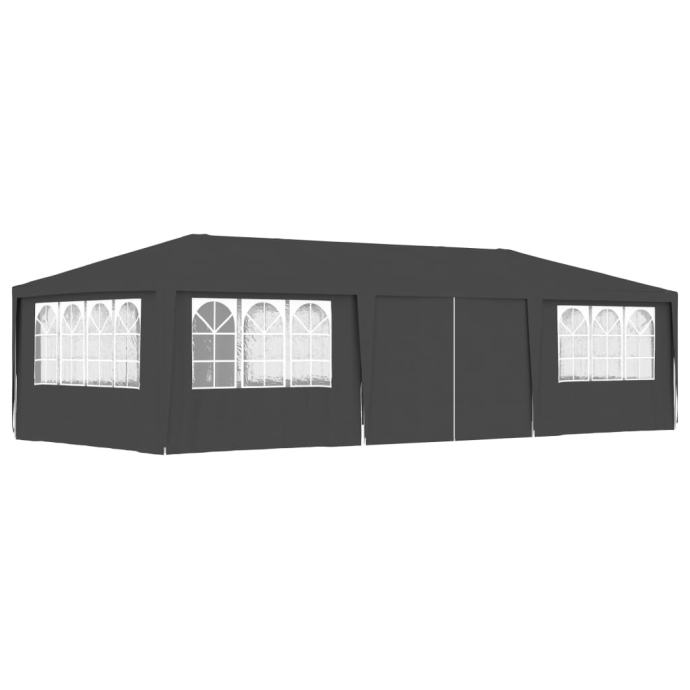 vidaXL Profesionalen vrtni šotor s stranicami 4x9 m antraciten 90 g/m²