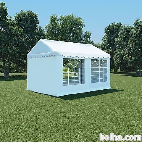 vidaXL Vrtni šotor PVC 3x4 m bele barve