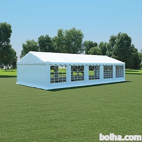 vidaXL Vrtni šotor PVC 5x10 m bele barve