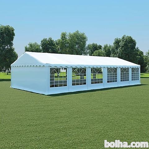 vidaXL Vrtni šotor PVC 6x12 m bele barve
