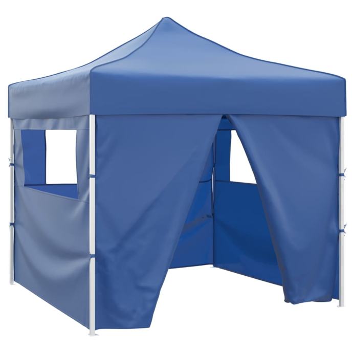 vidaXL Zložljivi šotor 3 x 3 m s 4 stenami modre barve